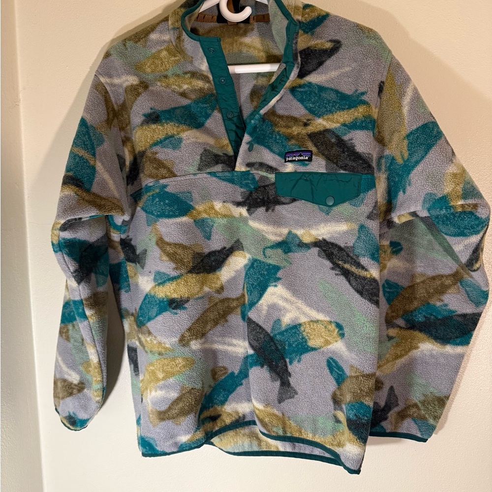 Patagonia Synchilla snap pullover trout Multicolor Fleece Pullover size small